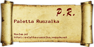 Paletta Ruszalka névjegykártya